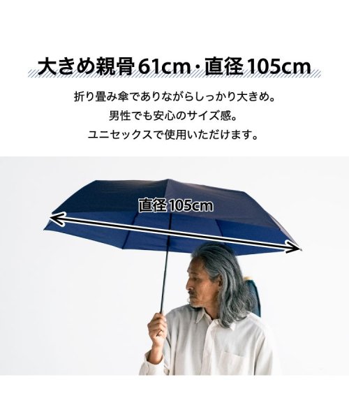 Wpc．(Wpc．)/【Wpc.公式】雨傘 UNISEX AIR－LIGHT LARGE FOLD 61cm 大きい 晴雨兼用 傘 メンズ レディース 折り畳み傘 父の日 ギフト/img04