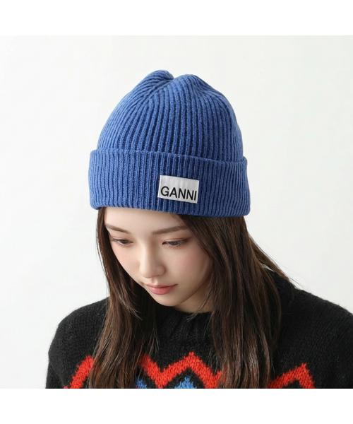 GANNI ビーニー/ニット帽 グレー ガニー 帽子 ニット帽[品番