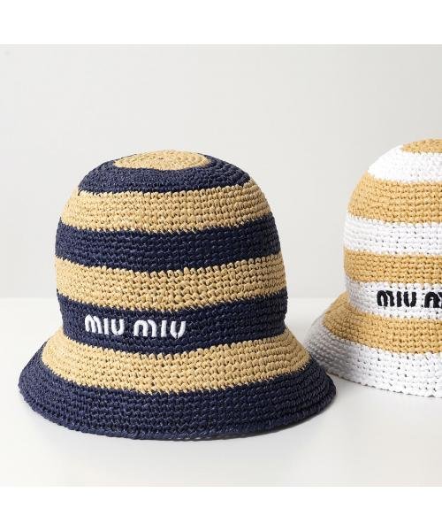 MIUMIU(ミュウミュウ)/MIUMIU バケットハット 5HC305 2F6E ボーダー/img02