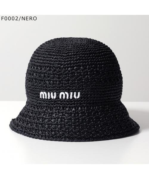 MIUMIU(ミュウミュウ)/MIUMIU バケットハット 5HC287 2DO1 ロゴ ストローハット/img05