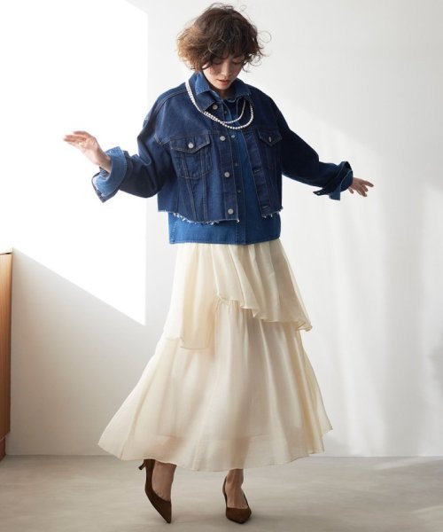 NIJYUSANKU（LARGE SIZE）(２３区（大きいサイズ）)/【Oggi4月号掲載/洗える】23区DENIM ライトダンガリー クロップドシャツ/img04