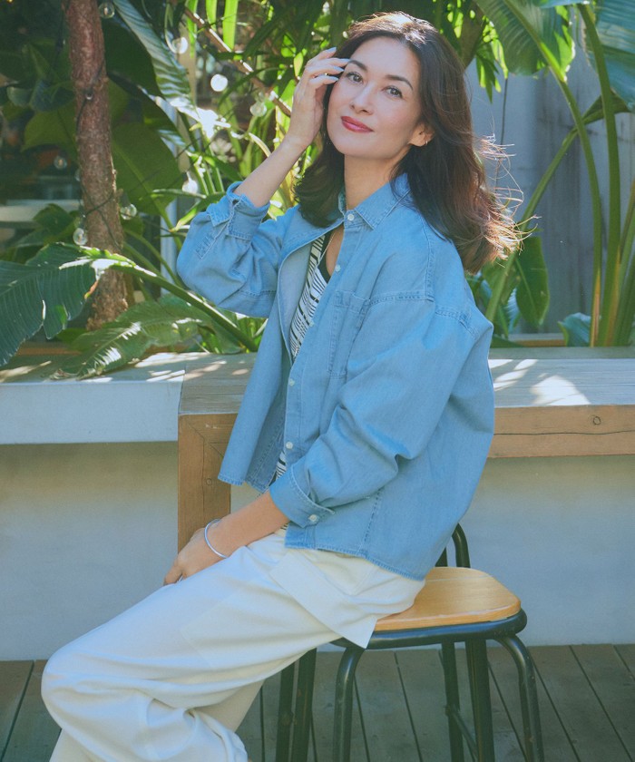 Oggi4月号掲載/洗える】23区DENIM ライトダンガリー クロップド Oggi4月号掲載/洗える】23区DENIM ライトダンガリー クロップド