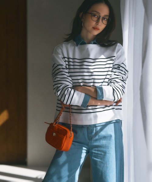 Oggi4月号掲載/洗える】23区DENIM ライトダンガリー クロップドシャ