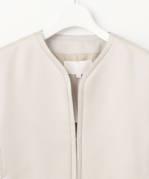 【洗える】グログランノーカラー ジャケット 