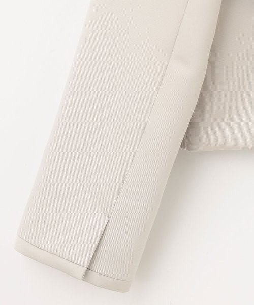 【洗える】グログランノーカラー ジャケット 