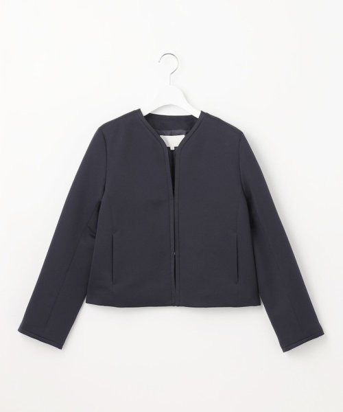 【洗える】グログランノーカラー ジャケット 