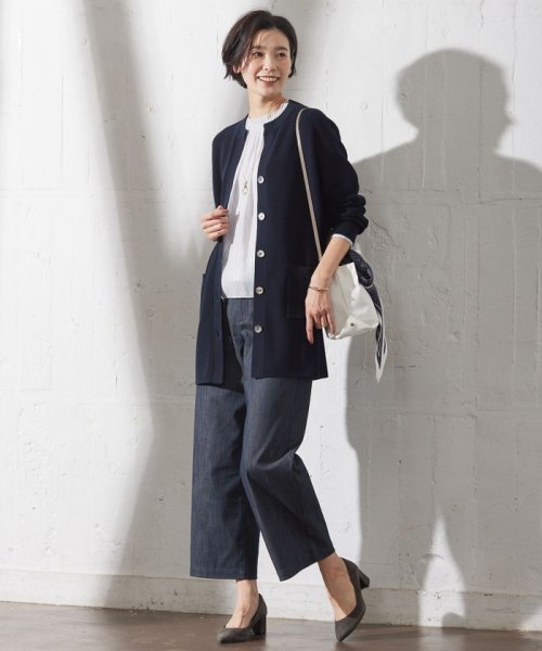 J.PRESS LADIES（LARGE SIZE）(J．プレス　レディス（大きいサイズ）)/【洗える】ORGANIC GASS COTTON キーネック カーディガン/img07