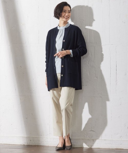 J.PRESS LADIES（LARGE SIZE）(J．プレス　レディス（大きいサイズ）)/【洗える】ORGANIC GASS COTTON キーネック カーディガン/img08