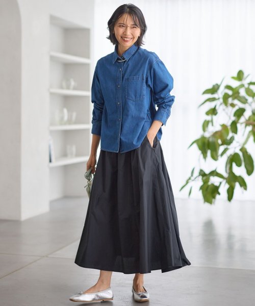 【洗える】ルミエールタフタ フレアスカート 