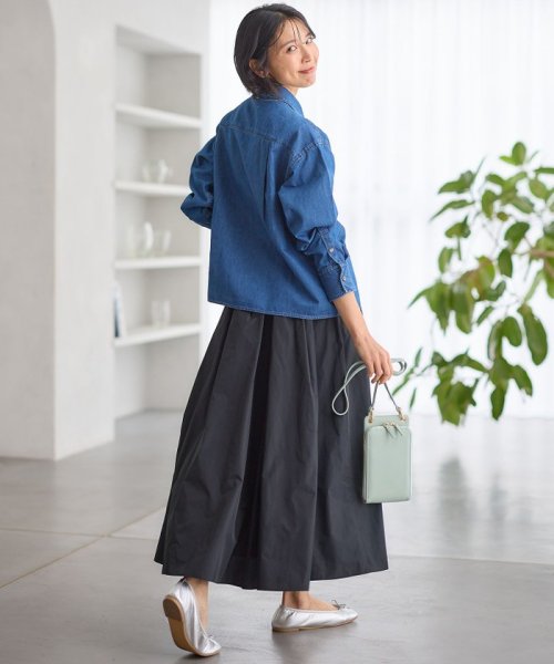 【洗える】ルミエールタフタ フレアスカート 
