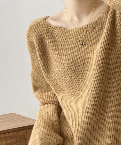 ARGO TOKYO(アルゴトウキョウ)/Boat－neck Loose Knit Onepiece 29093　ボートネックルーズニットワンピース　ボートネックワンピース　ルーズニットワンピース　ニッ/img12