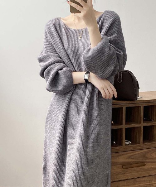 ARGO TOKYO(アルゴトウキョウ)/Boat－neck Loose Knit Onepiece 29093　ボートネックルーズニットワンピース　ボートネックワンピース　ルーズニットワンピース　ニッ/img16