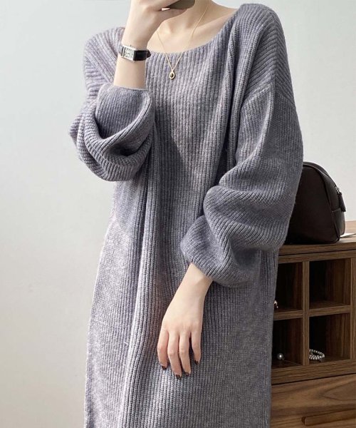 ARGO TOKYO(アルゴトウキョウ)/Boat－neck Loose Knit Onepiece 29093　ボートネックルーズニットワンピース　ボートネックワンピース　ルーズニットワンピース　ニッ/img17