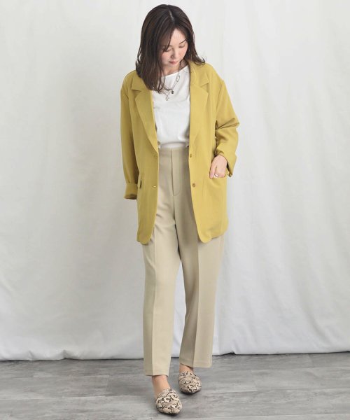 ARGO TOKYO(アルゴトウキョウ)/Georgette Color Tuck Pants 22028 ジョーゼットカラータックパンツ　タックパンツ　カラーパンツ　ロングパンツ　ストレッチパンツ/img24