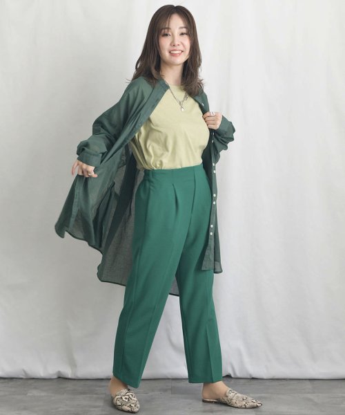 ARGO TOKYO(アルゴトウキョウ)/Georgette Color Tuck Pants 22028 ジョーゼットカラータックパンツ　タックパンツ　カラーパンツ　ロングパンツ　ストレッチパンツ/img30