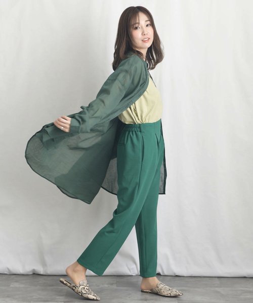 ARGO TOKYO(アルゴトウキョウ)/Georgette Color Tuck Pants 22028 ジョーゼットカラータックパンツ　タックパンツ　カラーパンツ　ロングパンツ　ストレッチパンツ/img31