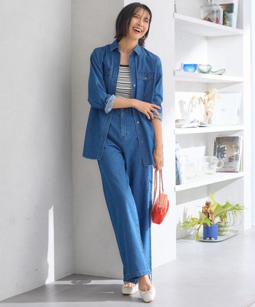 NIJYUSANKU（LARGE SIZE）(２３区（大きいサイズ）)/【洗える】23区DENIM ライトダンガリー シャツ/img10