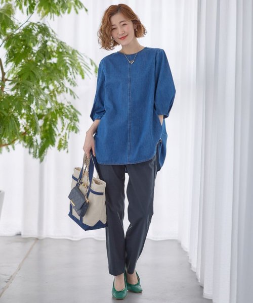 NIJYUSANKU（LARGE SIZE）(２３区（大きいサイズ）)/【Oggi4月号掲載/洗える】23区DENIM ライトダンガリー ブラウス/img03