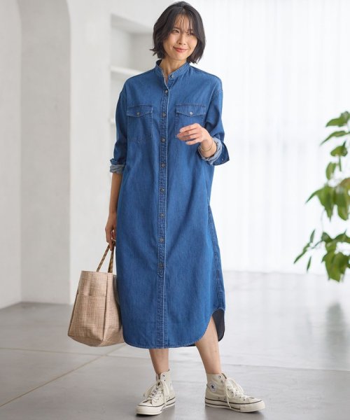 NIJYUSANKU（LARGE SIZE）(２３区（大きいサイズ）)/【Oggi4月号掲載/洗える】23区DENIM ライトダンガリー シャツワンピース/img04