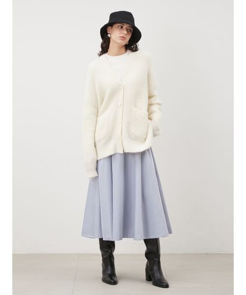 シェルボタンモヘヤシャギーカーデ 予めご了承ください