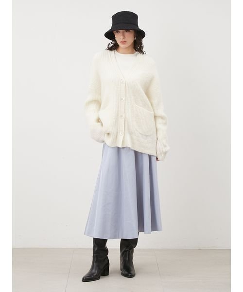 シェルボタンモヘヤシャギーカーデ 予めご了承ください