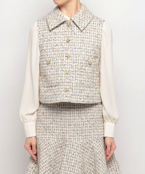 【LOULOU WILLOUGHBY】LINTONツイードミニベスト LOULOU