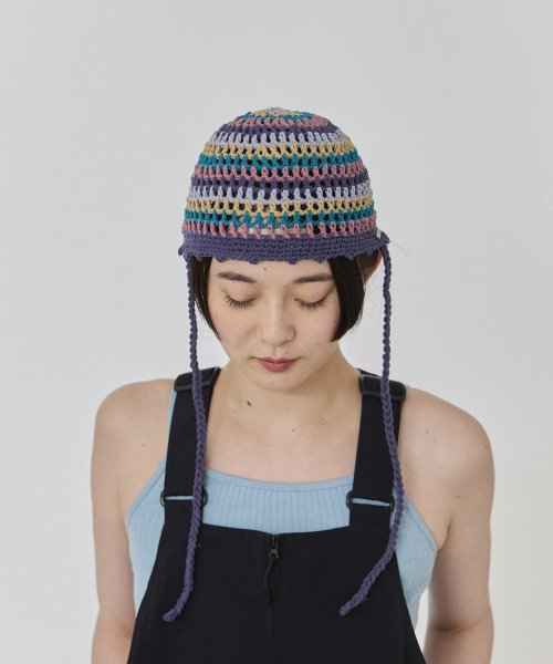 OVERRIDE(OVERRIDE)/OVERRIDE KNIT CROCHET SUMMER BEANIE/img06