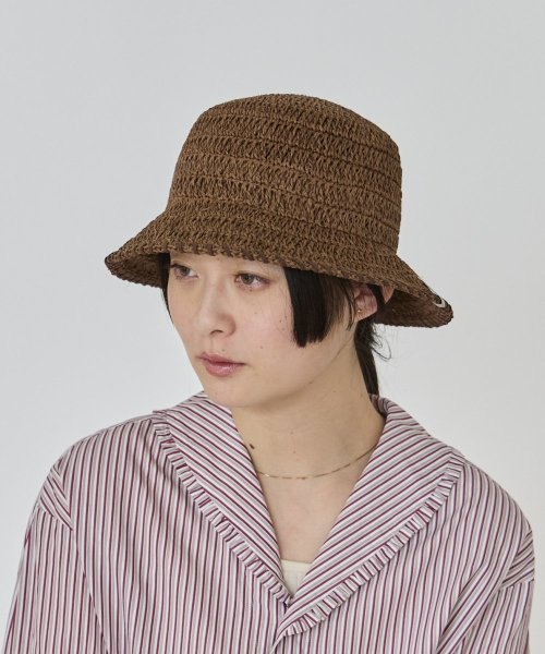 OVERRIDE(OVERRIDE)/OVERRIDE PAPER CROCHET ST BUCKET HAT/img07