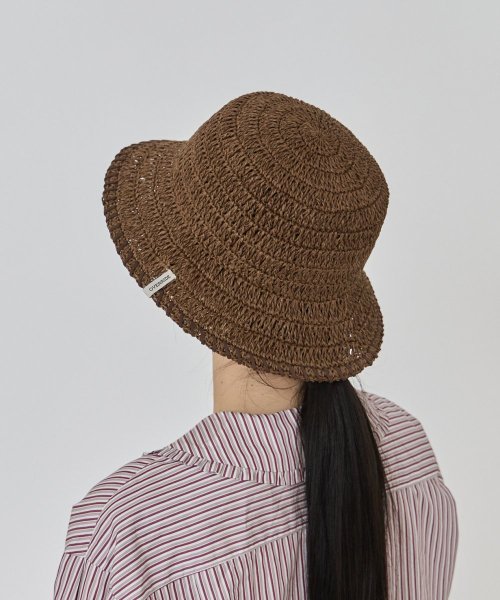 OVERRIDE(OVERRIDE)/OVERRIDE PAPER CROCHET ST BUCKET HAT/img09