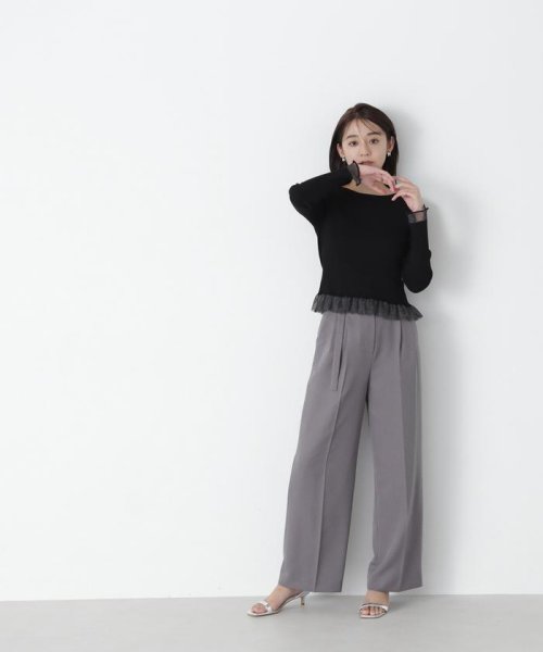 NATURAL BEAUTY BASIC(ナチュラルビューティーベーシック)/シアーフリルリブニット　24SS/img02