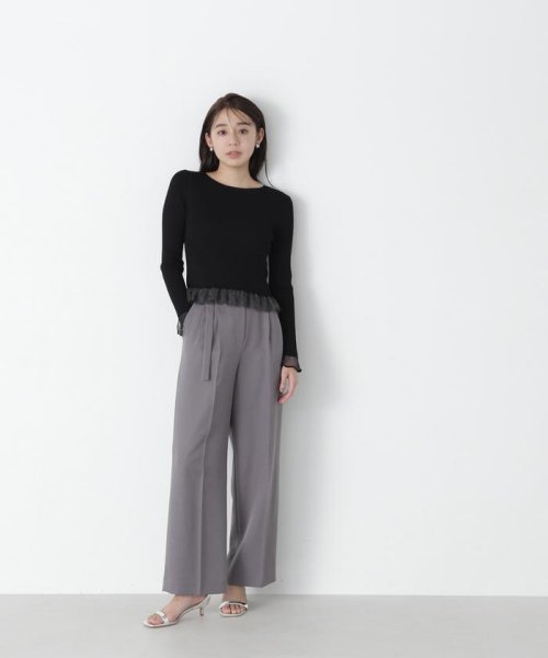 NATURAL BEAUTY BASIC(ナチュラルビューティーベーシック)/シアーフリルリブニット　24SS/img04