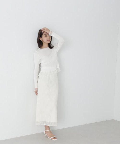 NATURAL BEAUTY BASIC(ナチュラルビューティーベーシック)/シアーフリルリブニット　24SS/img12