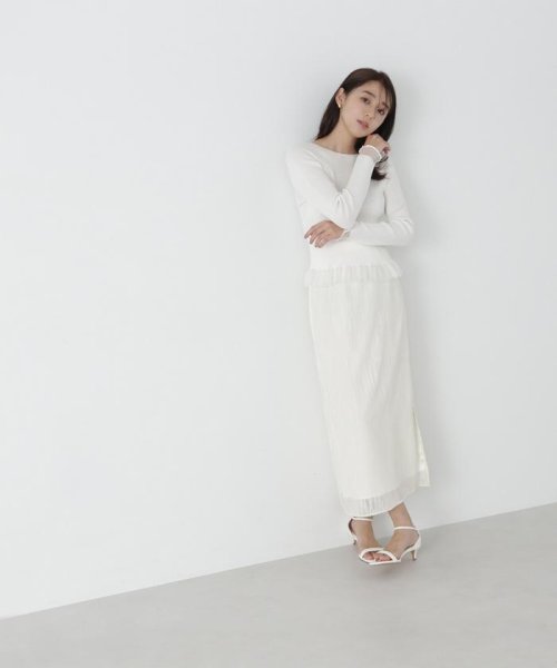 NATURAL BEAUTY BASIC(ナチュラルビューティーベーシック)/シアーフリルリブニット　24SS/img14