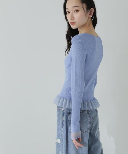 NATURAL BEAUTY BASIC(ナチュラルビューティーベーシック)/シアーフリルリブニット　24SS/img29