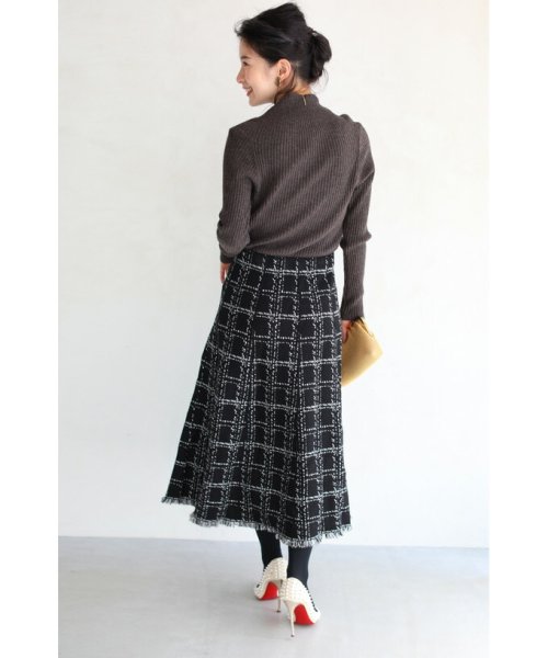 CAWAII(カワイイ)/裾フリンジが可愛いツイード風ニットミディアムスカート/img20
