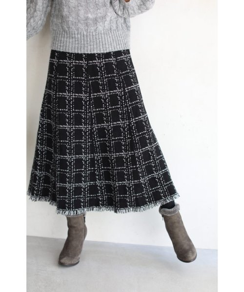 CAWAII(カワイイ)/裾フリンジが可愛いツイード風ニットミディアムスカート/img27