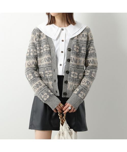 GANNI(ガニー)/GANNI ニット カーディガン Logo Wool Mix Cardigan Vネック/img07