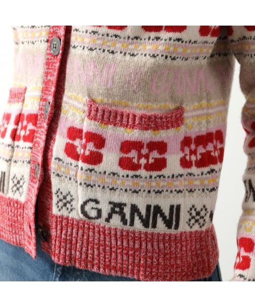 GANNI(ガニー)/GANNI ニット カーディガン Logo Wool Mix Cardigan Vネック/img14