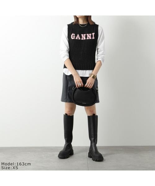 GANNI(ガニー)/GANNI ニットベスト Cotton Rope Vest ロゴ クルーネック/img02