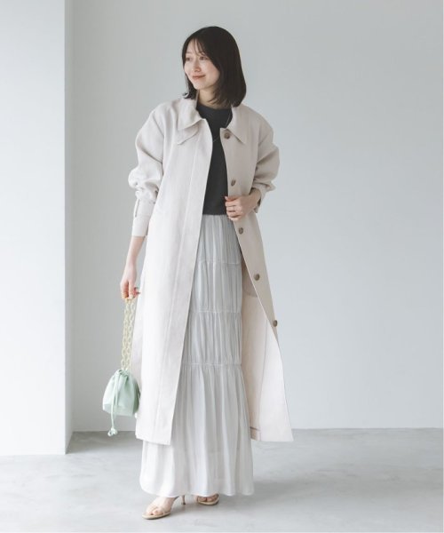 ライトフルクロススタンドカラーロングコート 