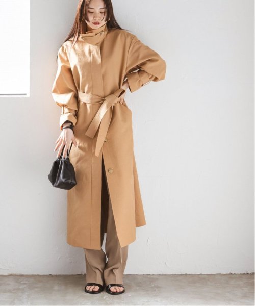 ライトフルクロススタンドカラーロングコート 