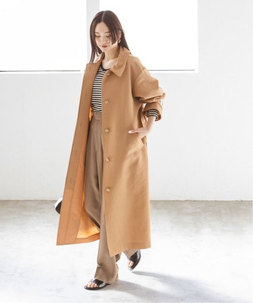 ライトフルクロススタンドカラーロングコート 