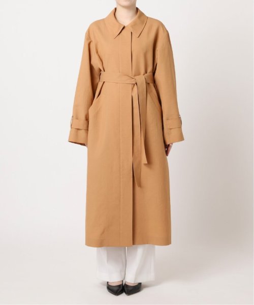 ライトフルクロススタンドカラーロングコート 