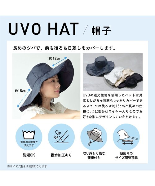 Wpc．(Wpc．)/【Wpc.公式】帽子 UVO(ウーボ) UVハット レディース ハット 遮光 遮熱 UVカット あご紐付き 折りたたみ 洗濯可能 無地 /img02