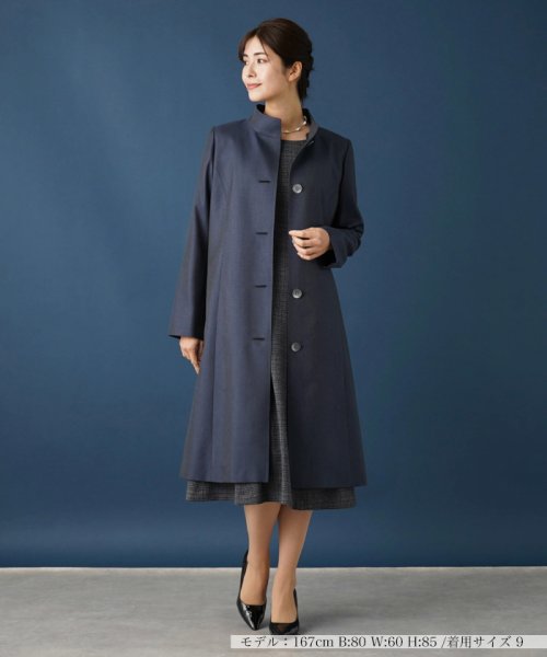 スタンドカラーコート 
