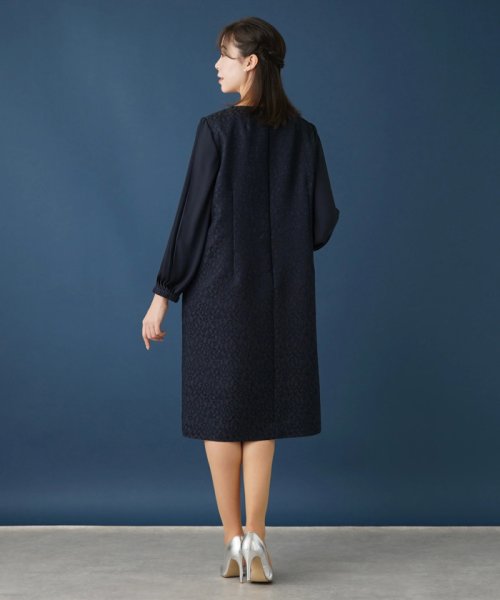 【セレモニー】レース切替サックワンピース【プラス企画】 