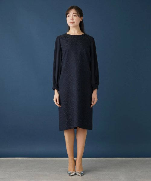 【セレモニー】レース切替サックワンピース【プラス企画】 