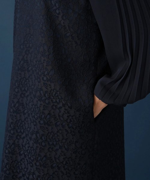 【セレモニー】レース切替サックワンピース【プラス企画】 