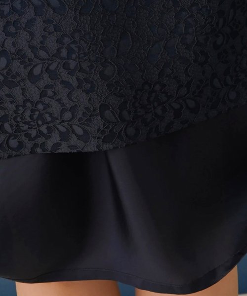 【セレモニー】レース切替サックワンピース【プラス企画】 