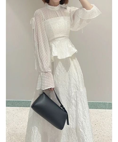 エンボスジャガードボリュームギャザースカート 予めご了承ください